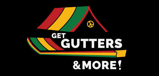 Get Gutters & More! House and Gutter Logo